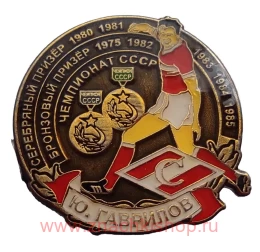  Ю. Гаврилов Спартак Призер Чемпионатов СССР